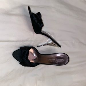 Black satin Paris Hilton slip on Mule size 11